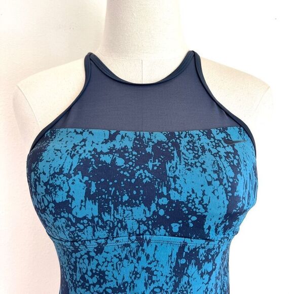 Nike Swim Women's Nike High-Neck Swim Tankini Teal Navy Size Small - Picture 3 of 14